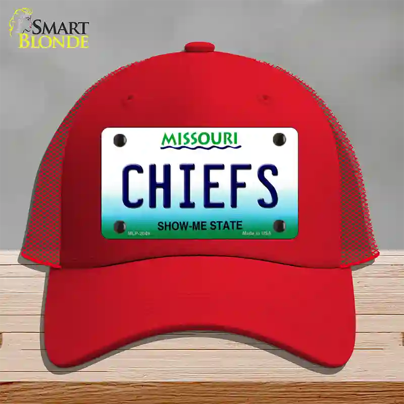 Chiefs Missouri State Novelty License Plate Hat Mesh / Red