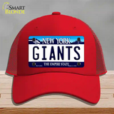 Giants New York State Novelty License Plate Hat Mesh / Red