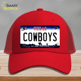 Cowboys Texas State Novelty License Plate Hat Mesh / Red