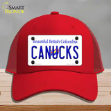 Canucks British Columbia Canada Province Novelty License Plate Hat Mesh / Red