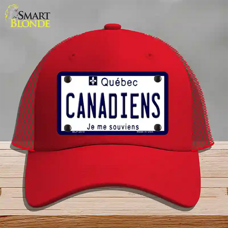 Canadiens Quebec Canada Province Novelty License Plate Hat Mesh / Red