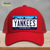 Yankees New York State Novelty License Plate Hat Mesh / Red