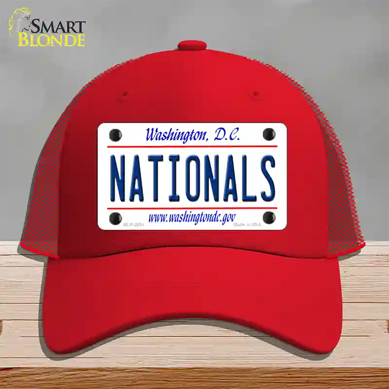 Nationals Washington DC State Novelty License Plate Hat Mesh / Red