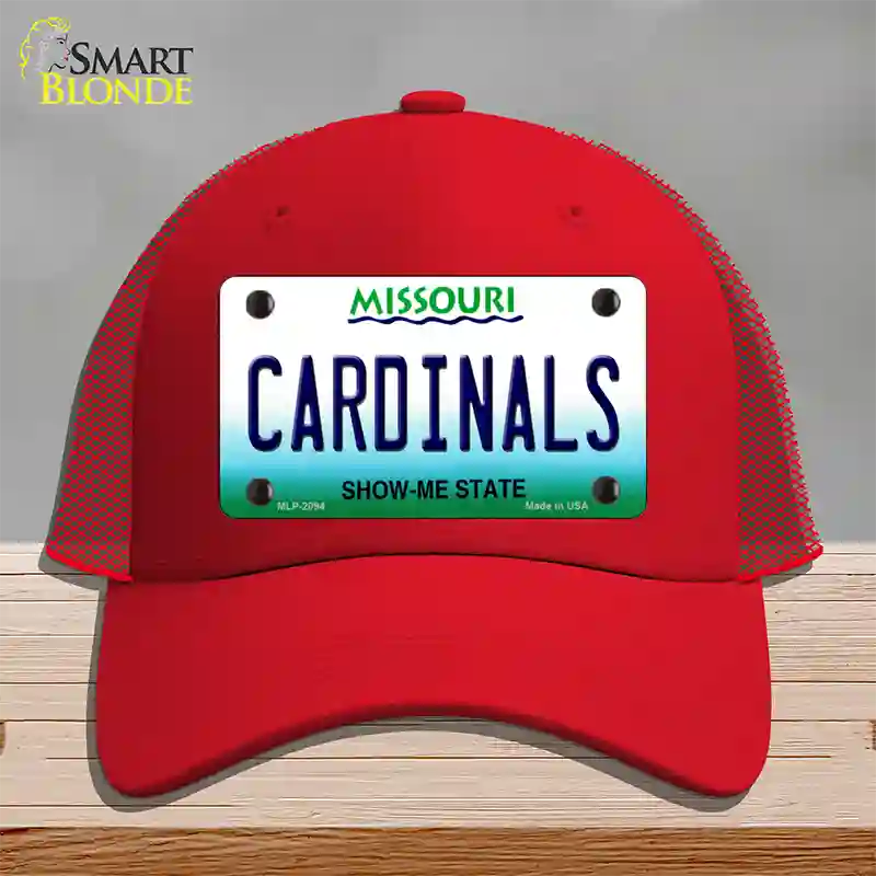 Cardinals Missouri State Novelty License Plate Hat Mesh / Red