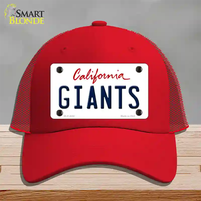 Giants California State Novelty License Plate Hat Mesh / Red