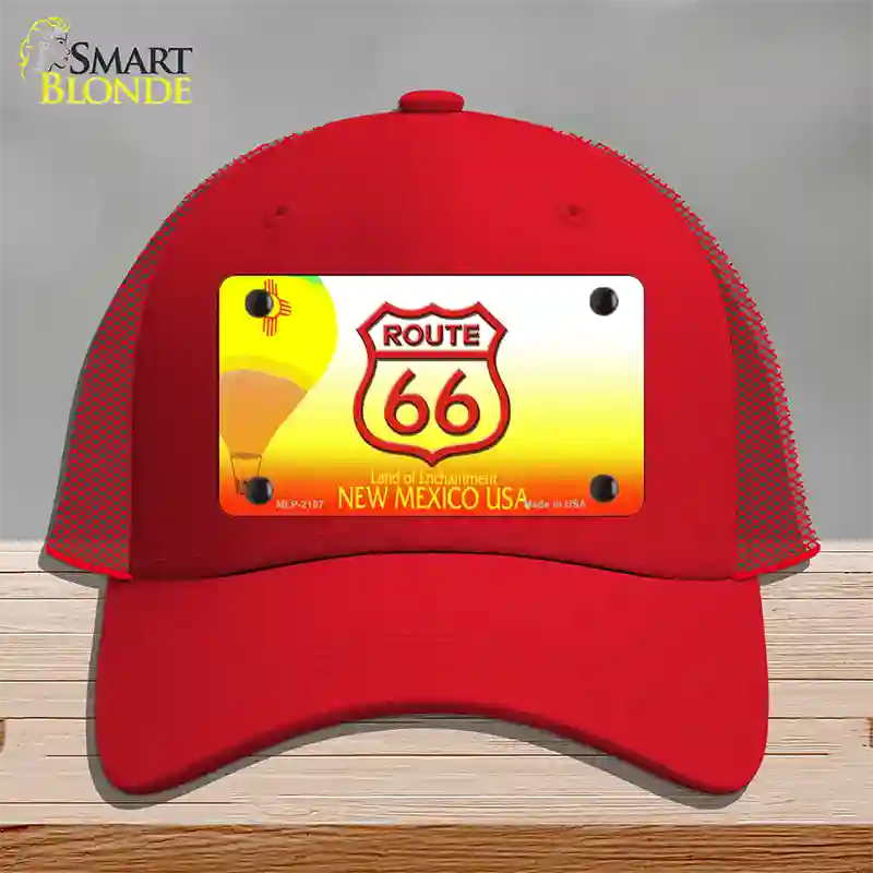 Route 66 Shield New Mexico Novelty License Plate Hat Mesh / Red