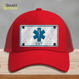 EMT Novelty License Plate Hat Mesh / Red