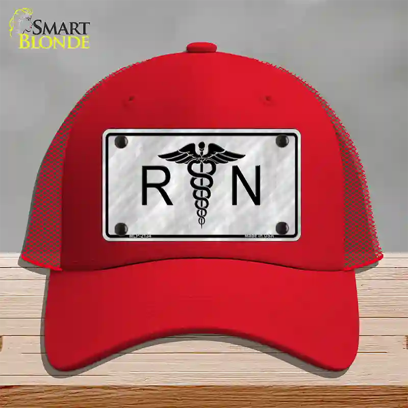 RN Novelty License Plate Hat Mesh / Red