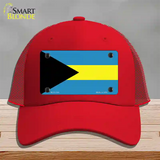 Bahamas Flag Novelty License Plate Hat Mesh / Red