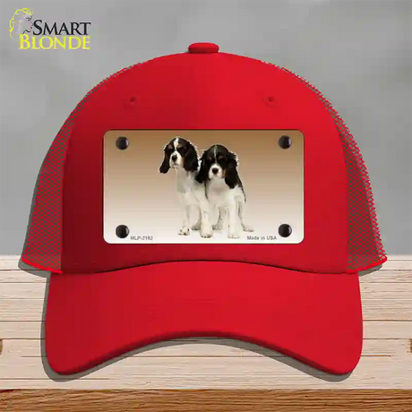 Cavalier King Charles Spaniel Dog Novelty License Plate Hat Mesh / Red