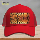 Tiger Pattern Novelty License Plate Hat Mesh / Red