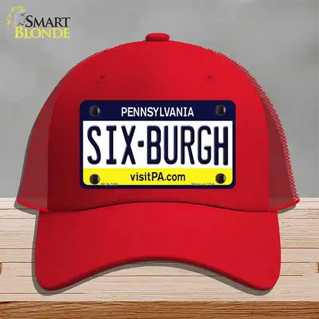 Sixburgh Pennsylvania Steelers Novelty License Plate Hat Mesh / Red