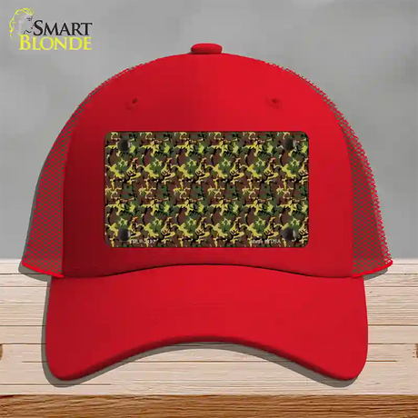 Camouflage Novelty License Plate Hat Mesh / Red