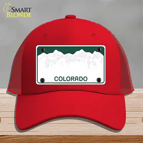 Colorado Green State Blank Novelty License Plate Hat Mesh / Red