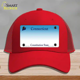 Connecticut State Blank Novelty License Plate Hat Mesh / Red