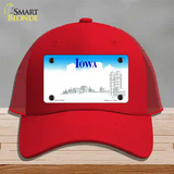 Iowa State Blank Novelty License Plate Hat Mesh / Red