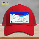 South Dakota State Blank Novelty License Plate Hat Mesh / Red