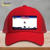 Texas State Blank Novelty License Plate Hat Mesh / Red