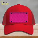 Diamond Pink Novelty License Plate Hat Mesh / Red