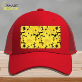 Yellow Camouflage Novelty License Plate Hat Mesh / Red