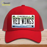 Redwings Michigan State Novelty License Plate Hat Mesh / Red