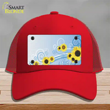 Sunflowers Novelty License Plate Hat Mesh / Red