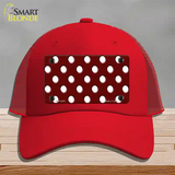 White Polka Dots Burgundy Novelty License Plate Hat Mesh / Red