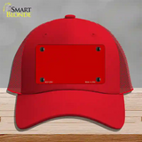 Red Solid Novelty License Plate Hat Mesh / Red