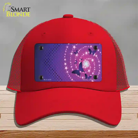 Celestial Butterflies Novelty License Plate Hat Mesh / Red