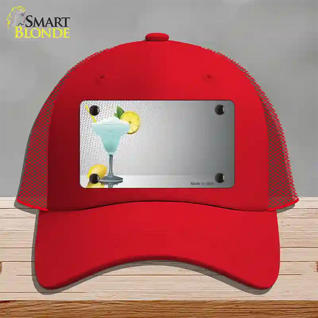 Margarita Time Offset Novelty License Plate Hat Mesh / Red