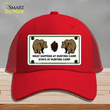 What Happens At Camp Novelty License Plate Hat Mesh / Red