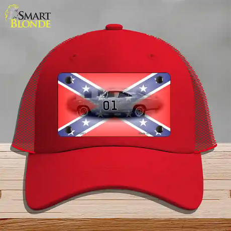 Confederate Flag Charger Novelty License Plate Hat Mesh / Red