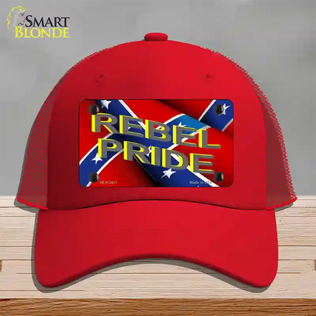 Rebel Pride Novelty License Plate Hat Mesh / Red