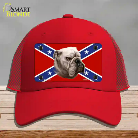 Confederate Flag Bulldog Novelty License Plate Hat Mesh / Red