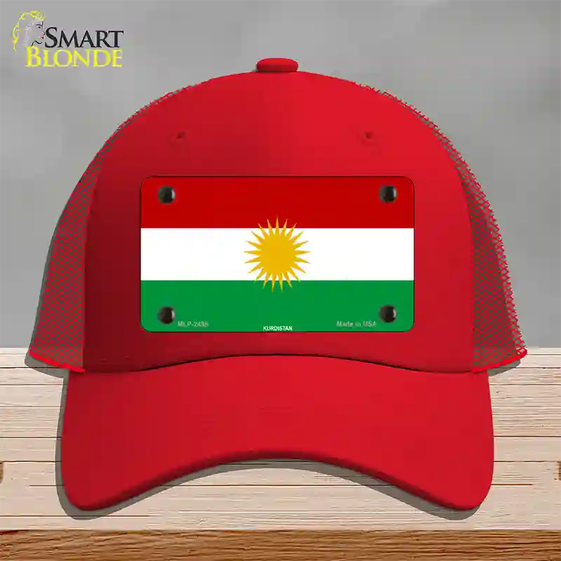 Kurdistan Flag Novelty License Plate Hat Mesh / Red