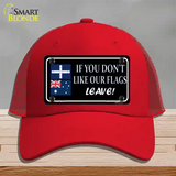 If You Dont Like Our Flag Leave Novelty License Plate Hat Mesh / Red