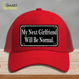 My Next Girlfriend Novelty License Plate Hat Mesh / Red