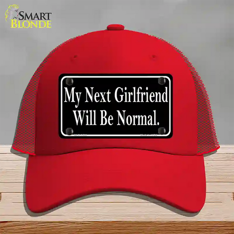 My Next Girlfriend Novelty License Plate Hat Mesh / Red