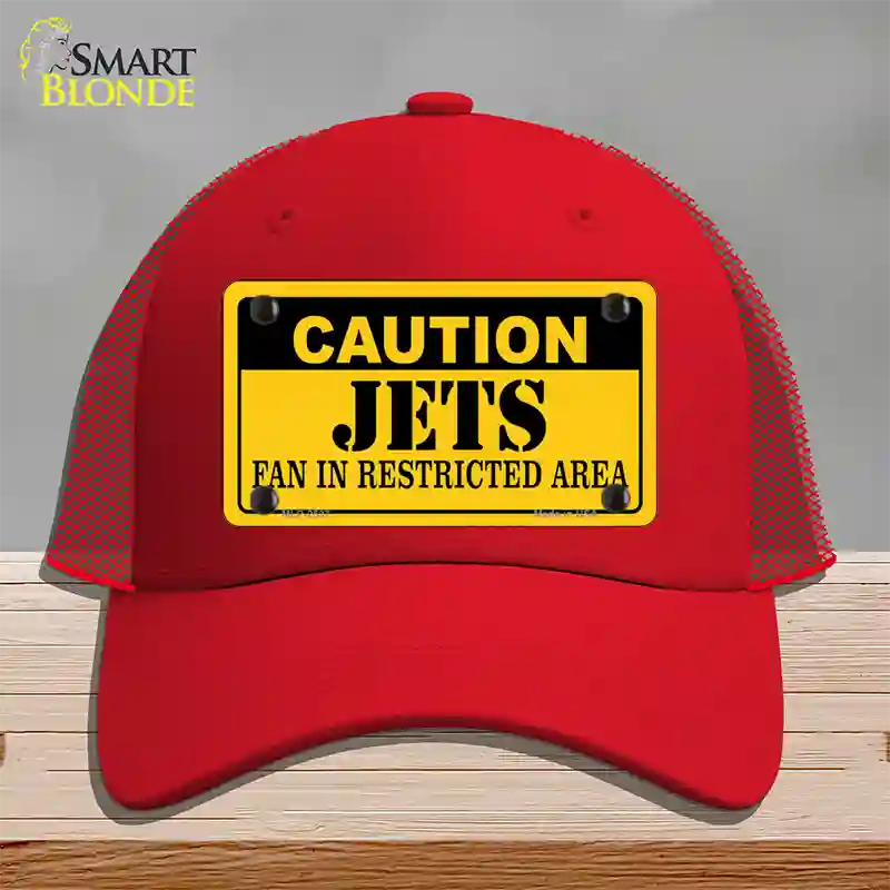 Caution Jets Novelty License Plate Hat Mesh / Red