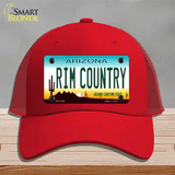 Rim Country Arizona Novelty License Plate Hat Mesh / Red