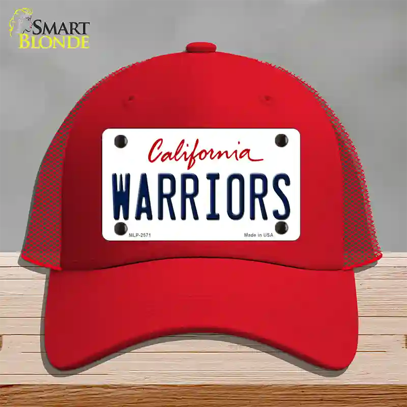 Warriors California State Novelty License Plate Hat Mesh / Red