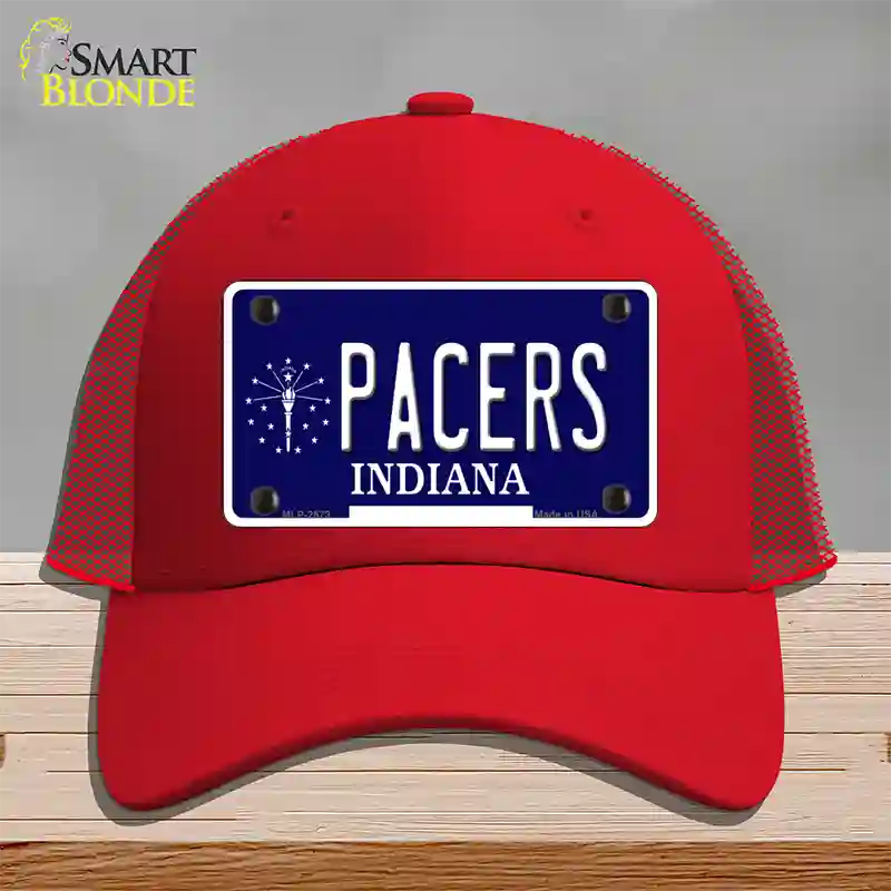 Pacers Indiana State Novelty License Plate Hat Mesh / Red