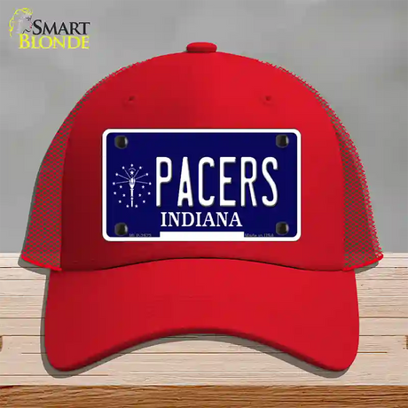 Pacers Indiana State Novelty License Plate Hat Mesh / Red