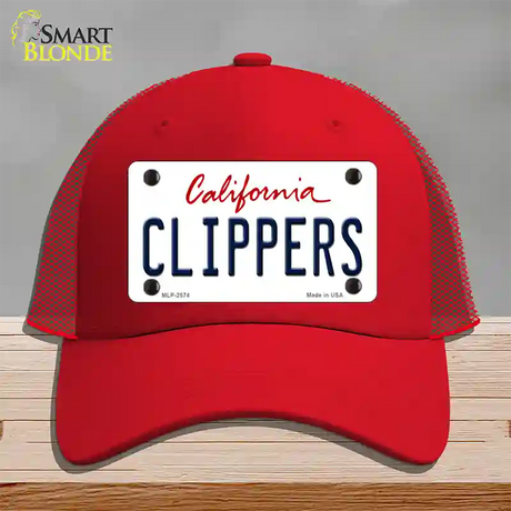 Clippers California State Novelty License Plate Hat Mesh / Red