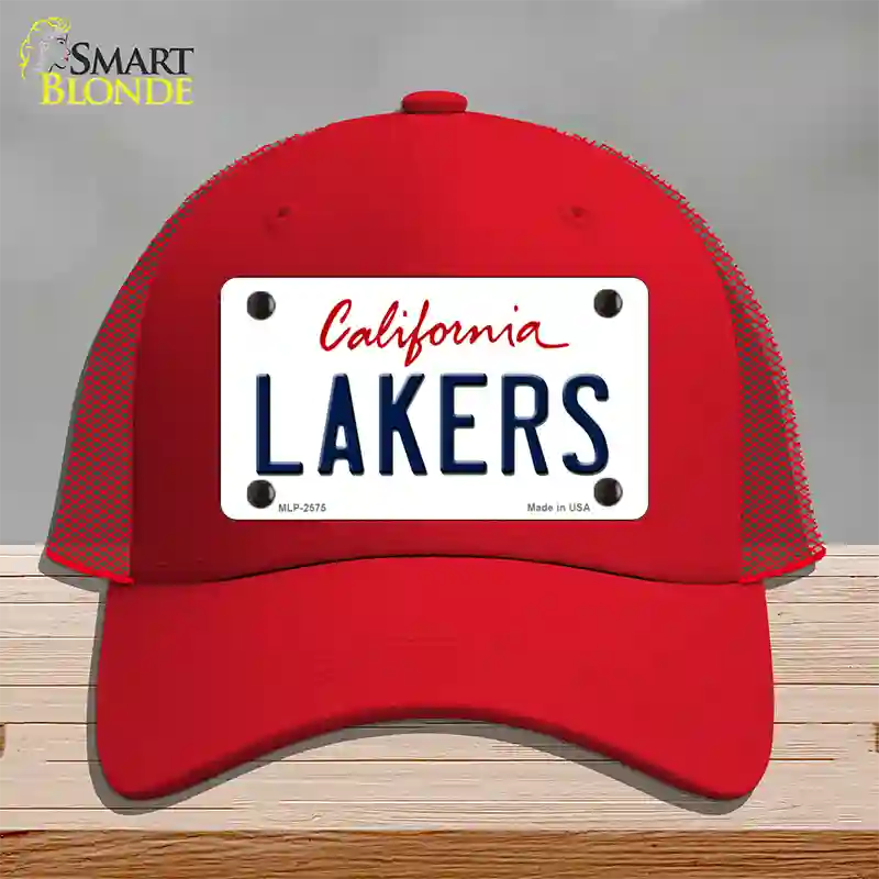 Lakers California State Novelty License Plate Hat Mesh / Red