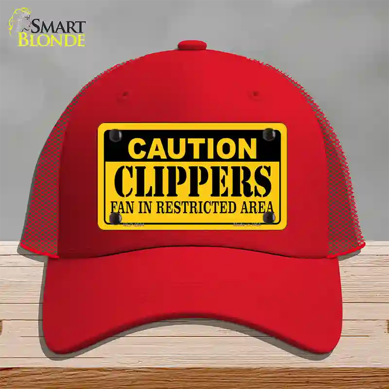 Caution Clippers Fan Novelty License Plate Hat Mesh / Red