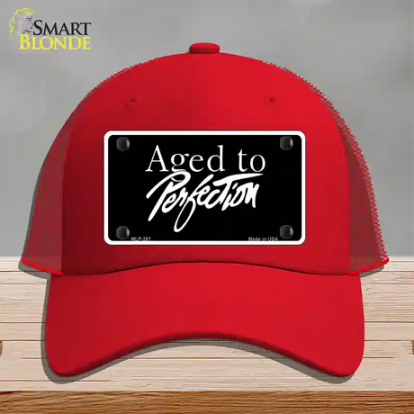 Aged To Perfection Novelty License Plate Hat Mesh / Red