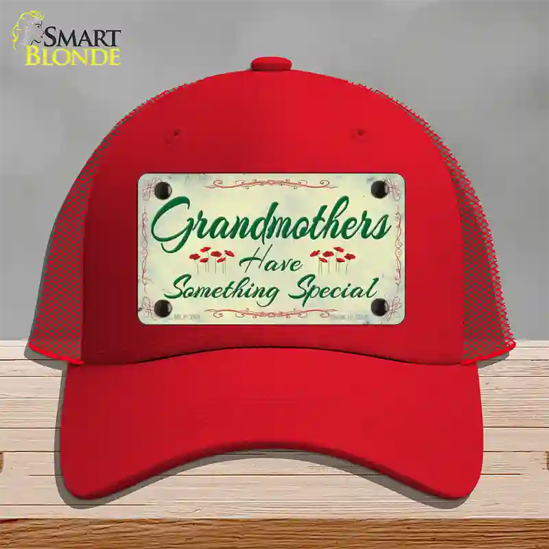 Grandmothers Something Special Novelty License Plate Hat Mesh / Red