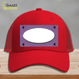 Purple White Chevon White Center Oval Novelty License Plate Hat Mesh / Red