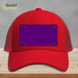 Purple Solid Novelty License Plate Hat Mesh / Red